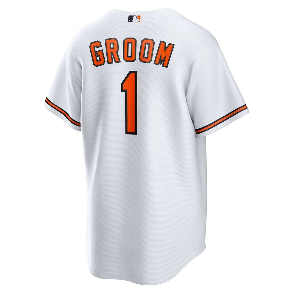 Men's Baltimore Orioles White #1 Groom Home Replica Jersey