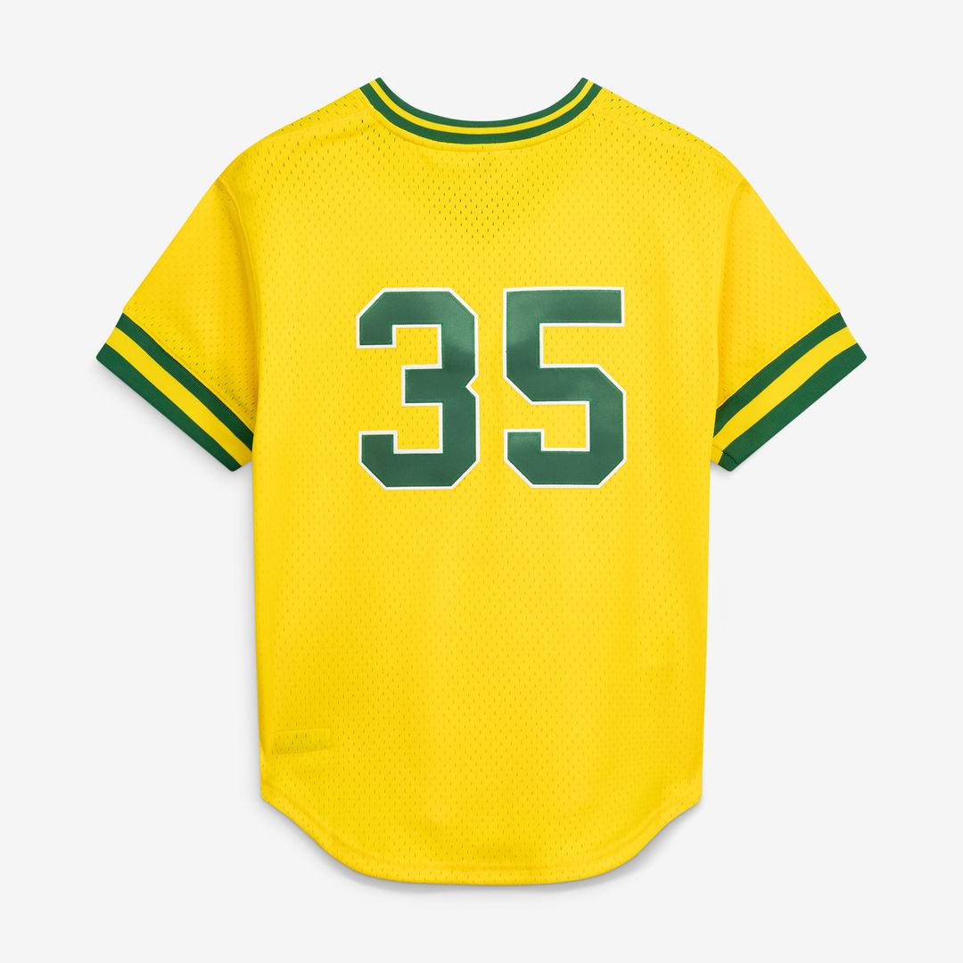 Men's Athletics Rickey Henderson Yellow Batting Practice Jersey