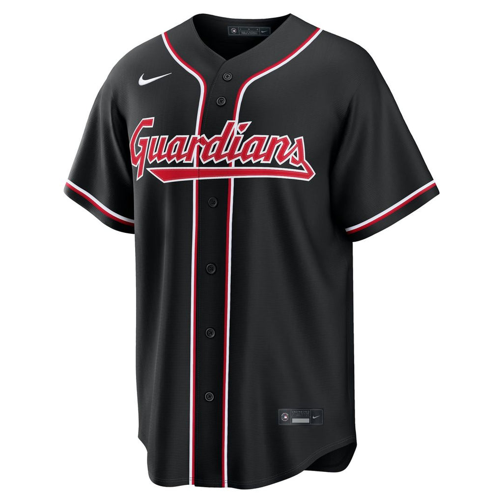 Men's Cleveland Guardians Fashion Replica Black Out Jersey