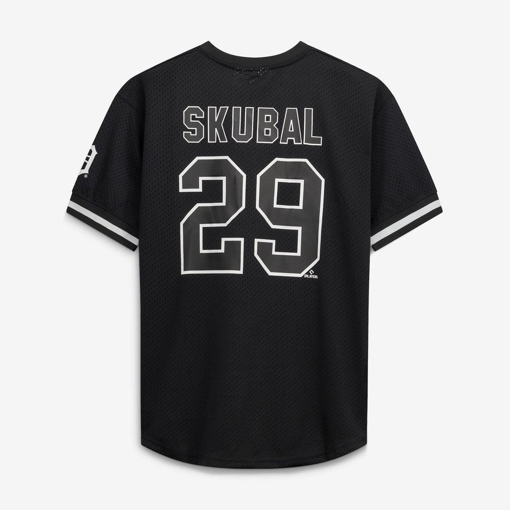 Men's Detroit Tigers Tarik Skubal Black/White Big & Tall Heavyweight Mesh Jersey