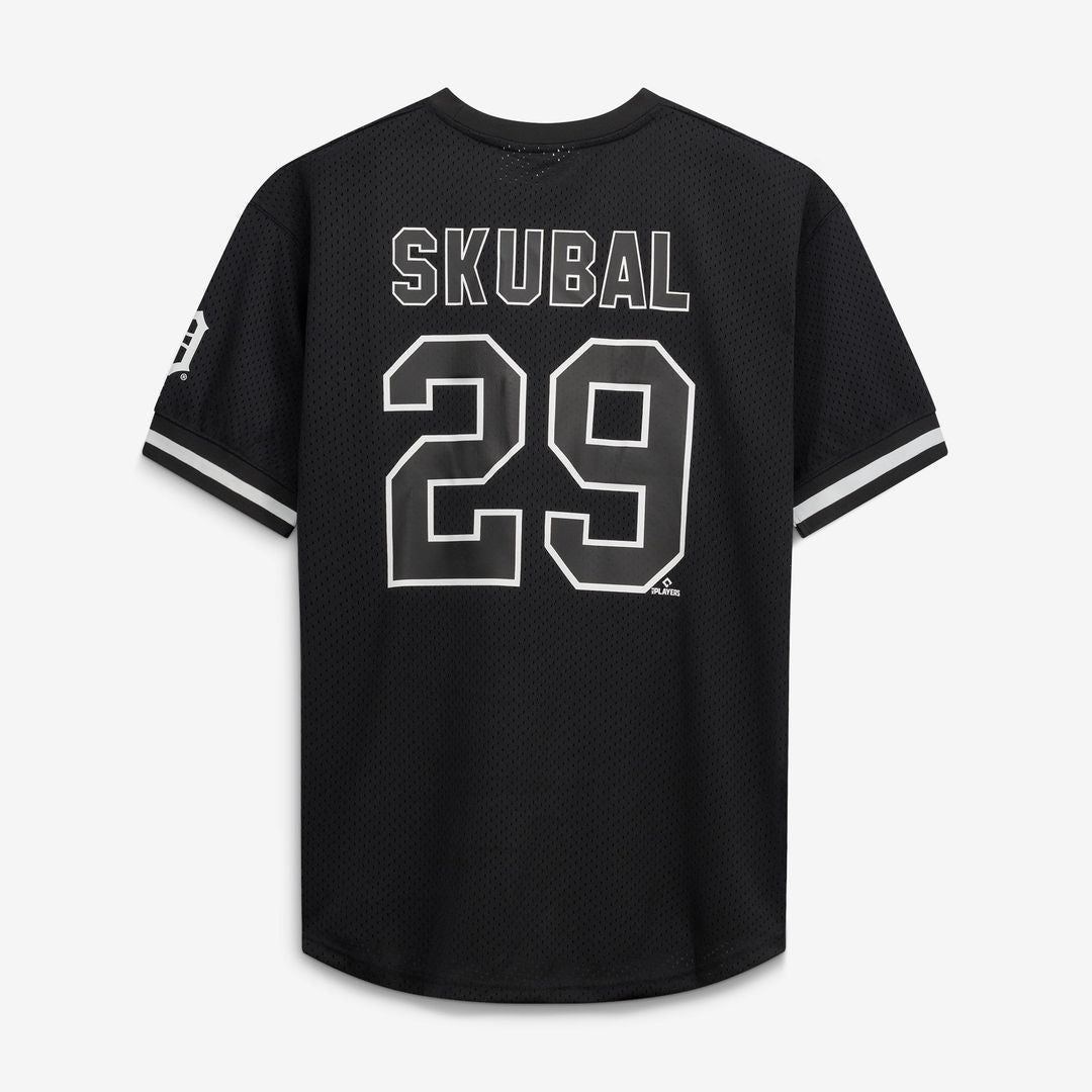 Men's Detroit Tigers Tarik Skubal Black/White Big & Tall Heavyweight Mesh Jersey