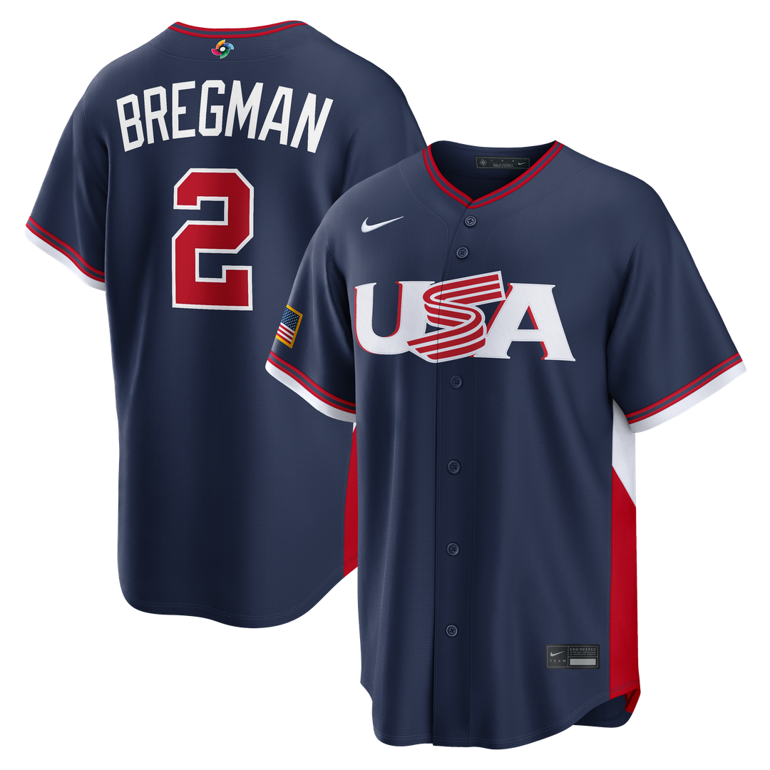 Men's USA Baseball Alex Bregman White 2026 World Baseball Classic Home Stadium Jersey
