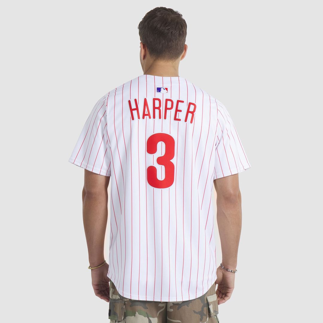 Men's Philadelphia Phillies Bryce Harper White Home Player Jersey