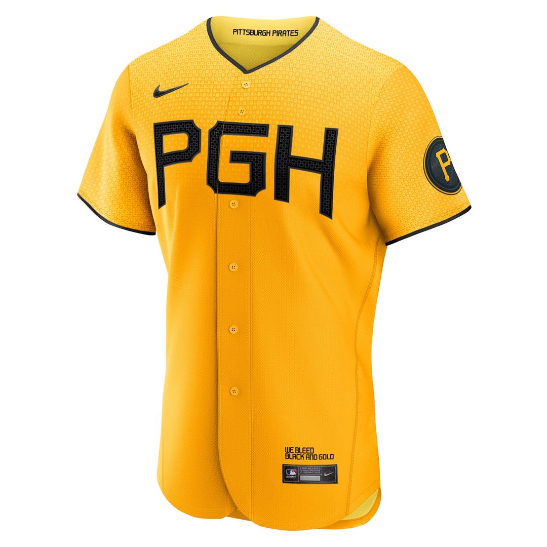 Men's Pittsburgh Pirates Roberto Clemente Gold City Connect Player Jersey
