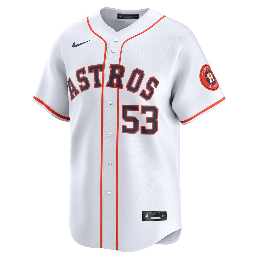 Men's Houston Astros Cristian Javier White Home Player Jersey