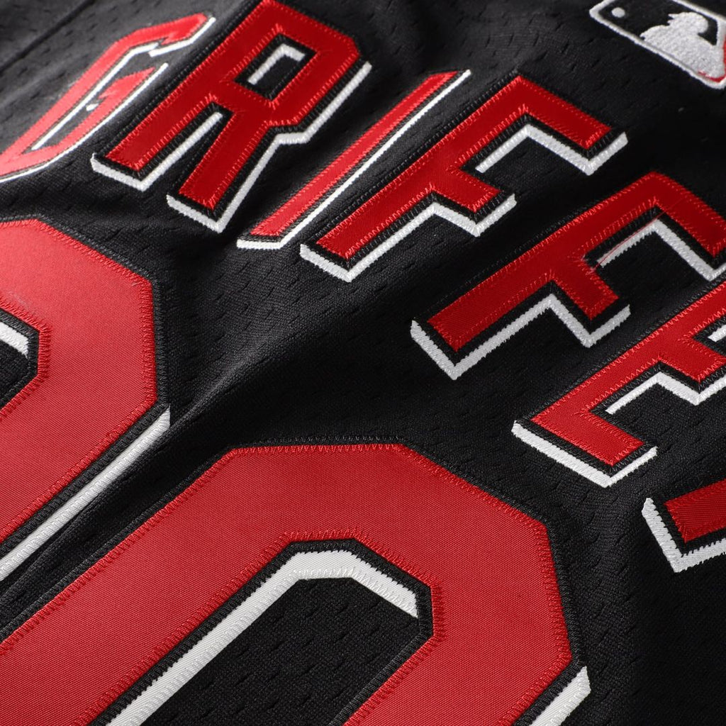 Men's Cincinnati Reds Ken Griffey Jr. it Black Big & Tall Mesh Batting Practice Jersey