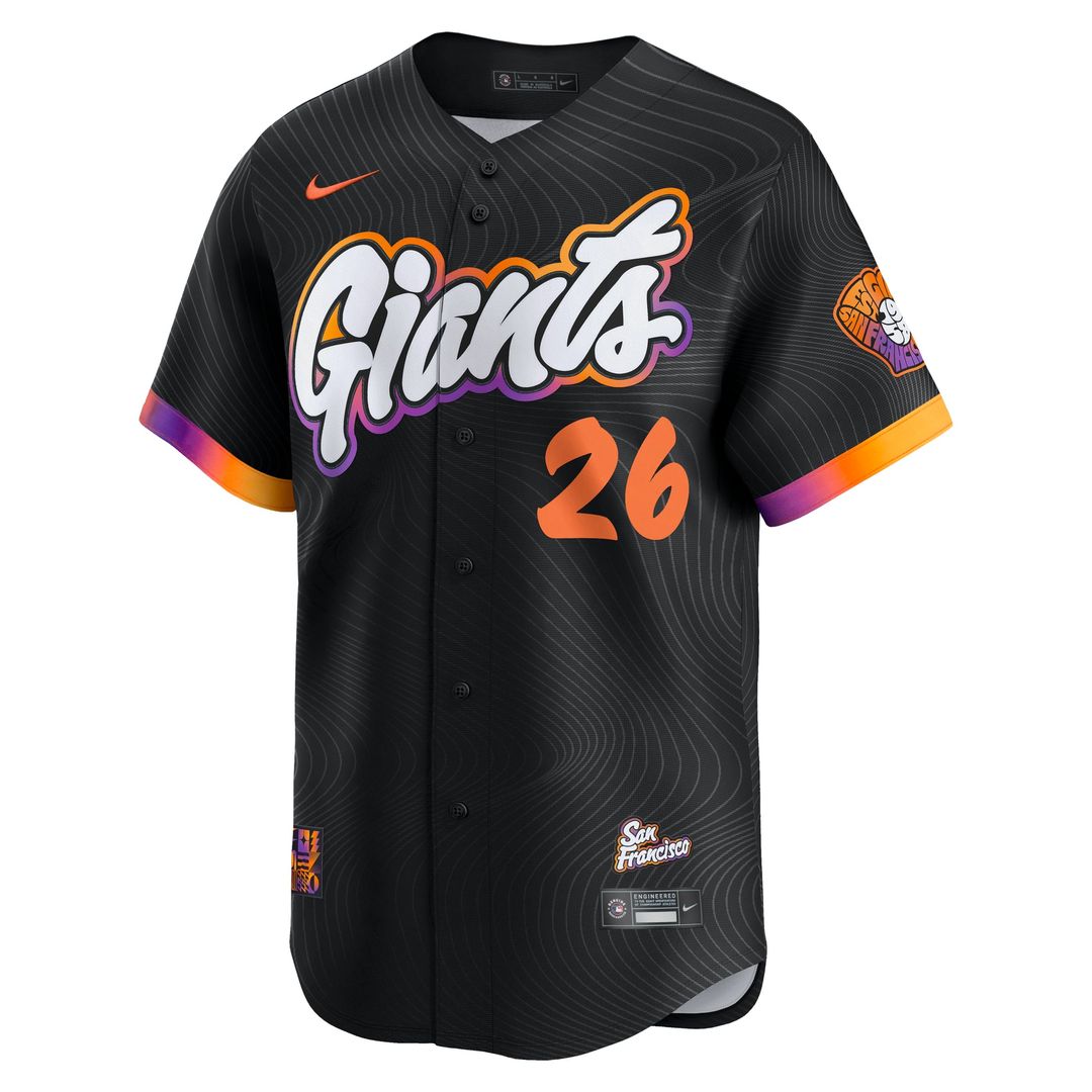 Men's San Francisco Giants Matt Chapman Anthracite 2025 City Connect Jersey