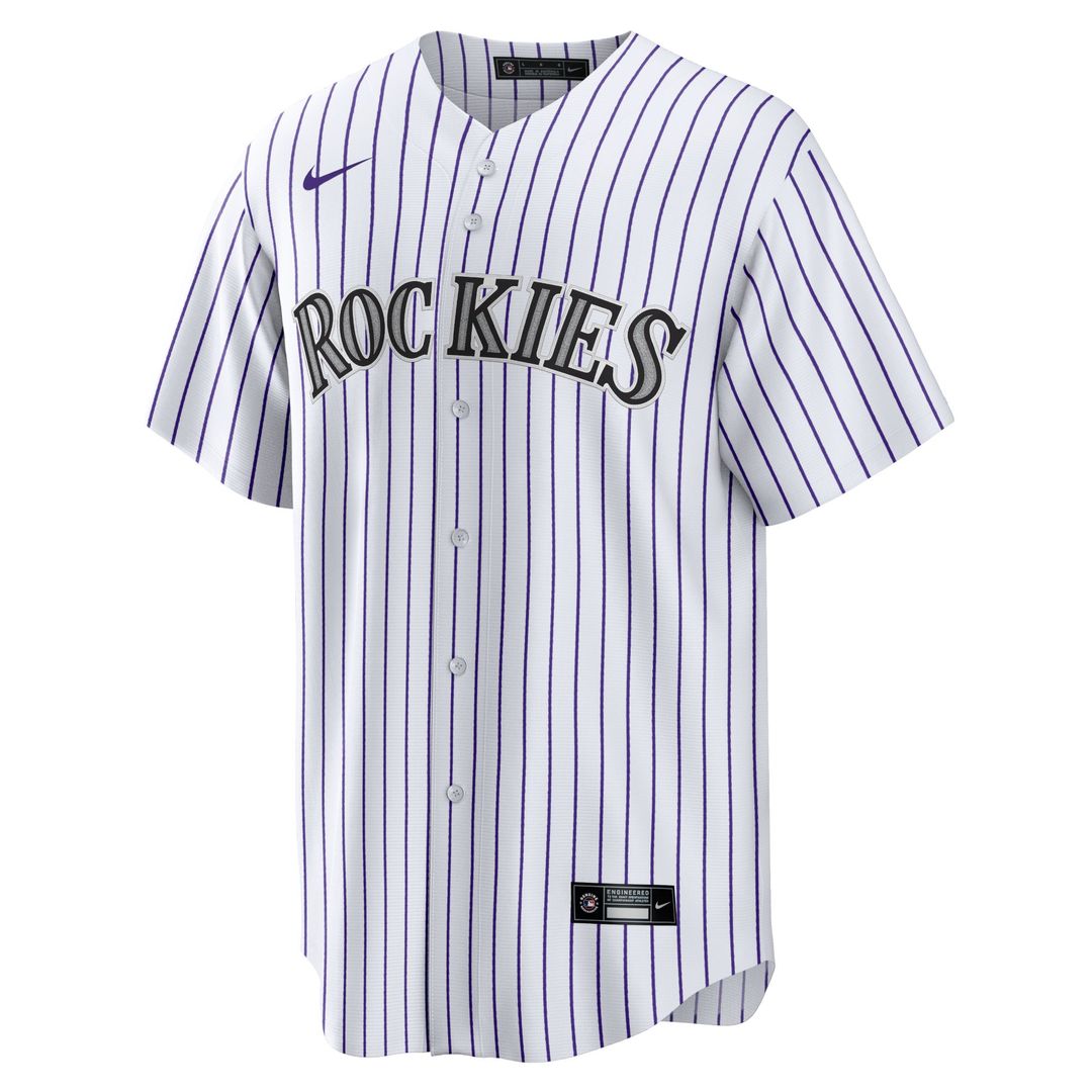 Men's Colorado Rockies White Home Blank Replica Jersey