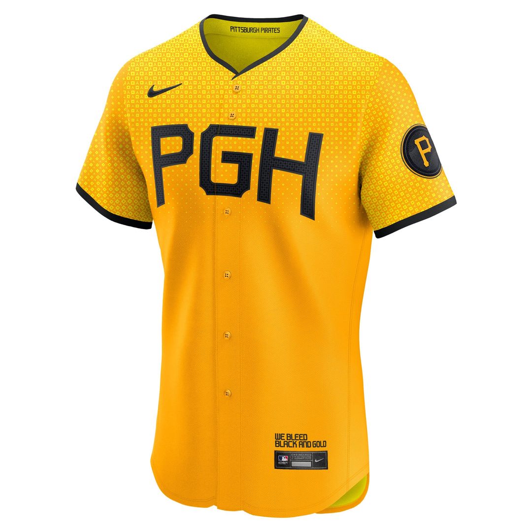 Men's Pittsburgh Pirates Gold City Connect Elite Jersey