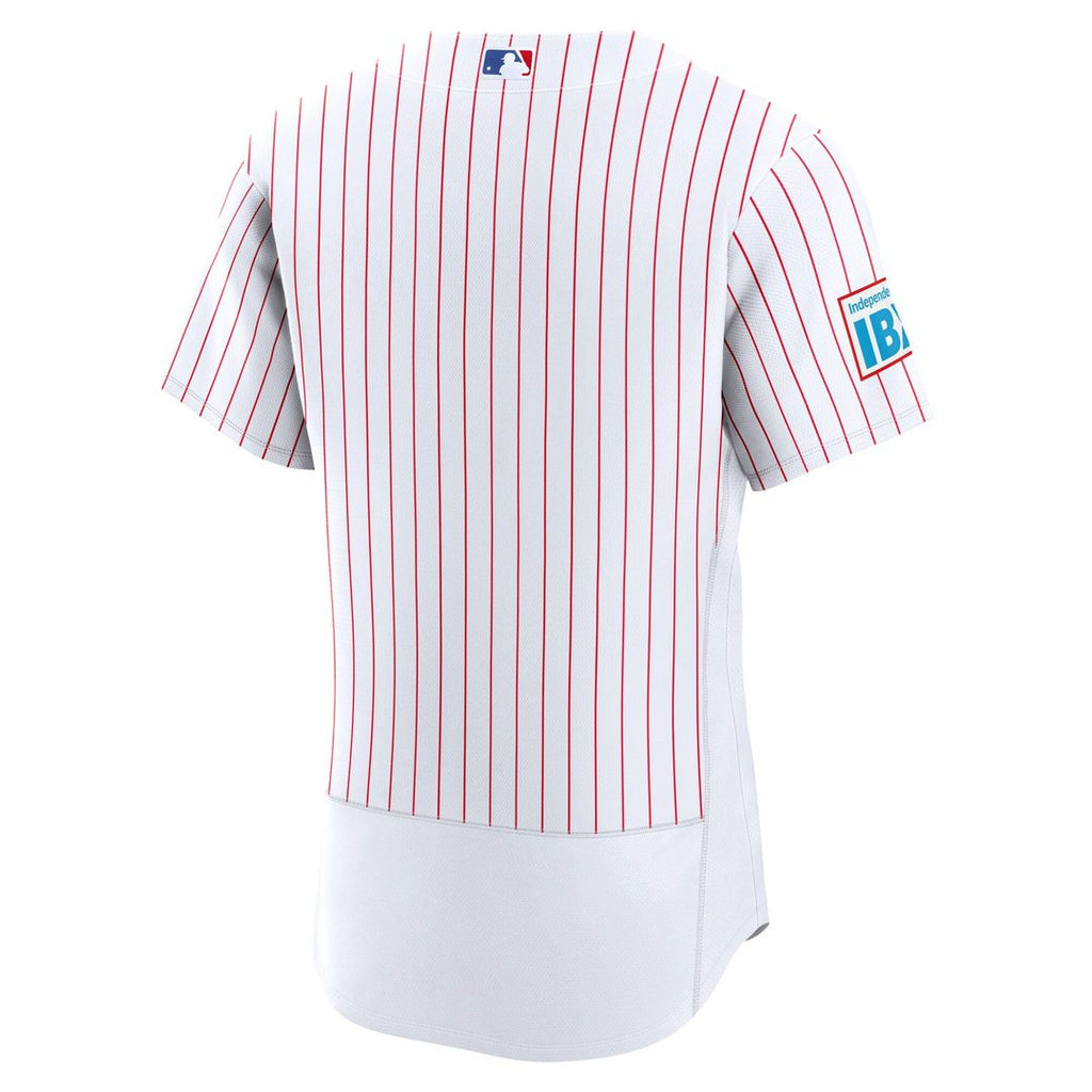 Men's Philadelphia Phillies White Home Sponsor Patch Jersey