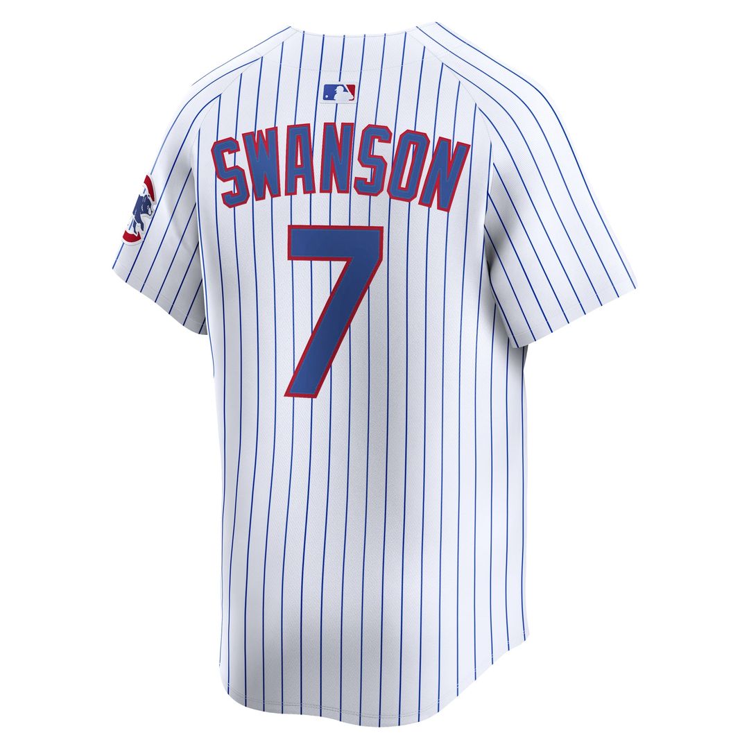 Men's Chicago Cubs Dansby Swanson White Home Player Jersey