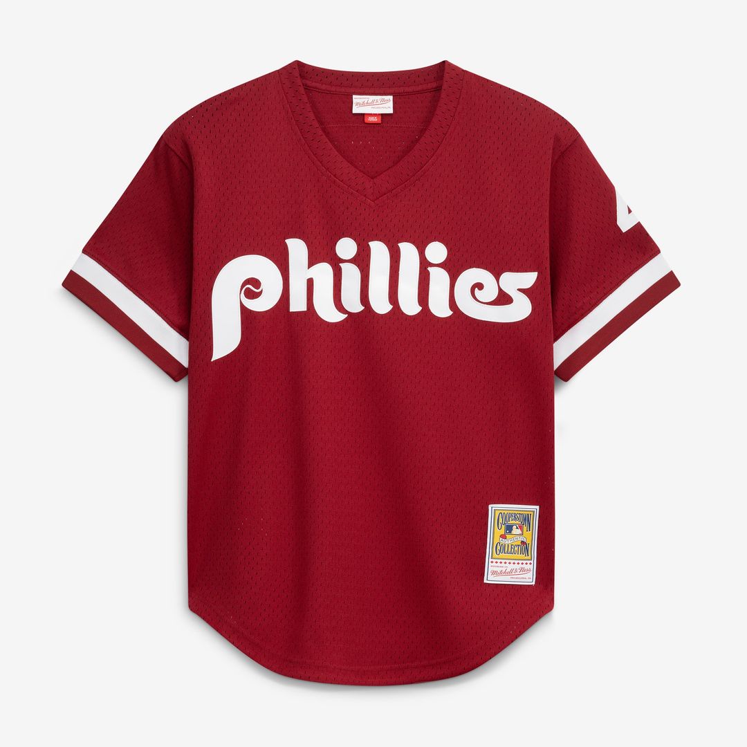 Men's Philadelphia Phillies Lenny Dykstra Scarlet Batting Practice Jersey