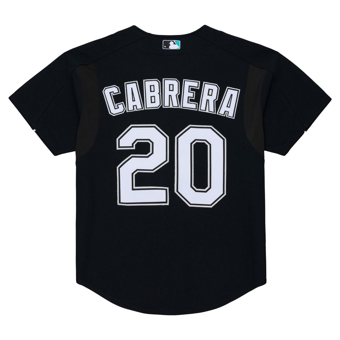 Men's Florida Marlins Miguel Cabrera Black 2003 Mesh Batting Practice Button-Up Jersey