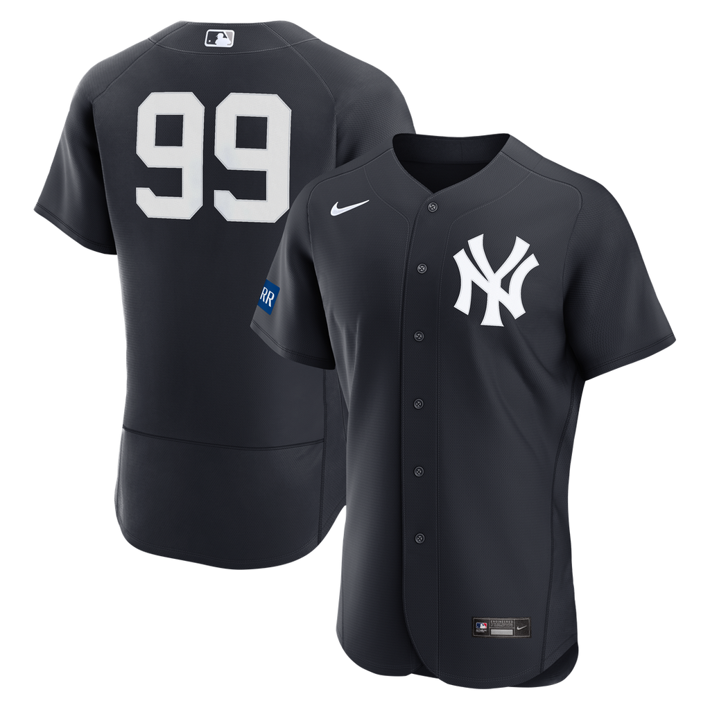 Men's New York Yankees Aaron Judge White Home Sponsor Patch Jersey