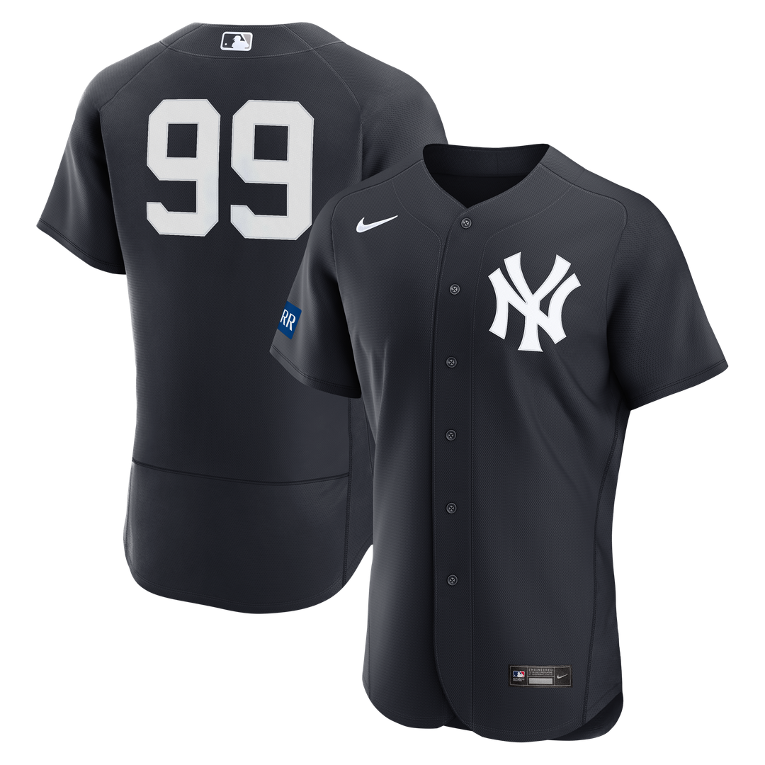 Men's New York Yankees Aaron Judge White Home Sponsor Patch Jersey