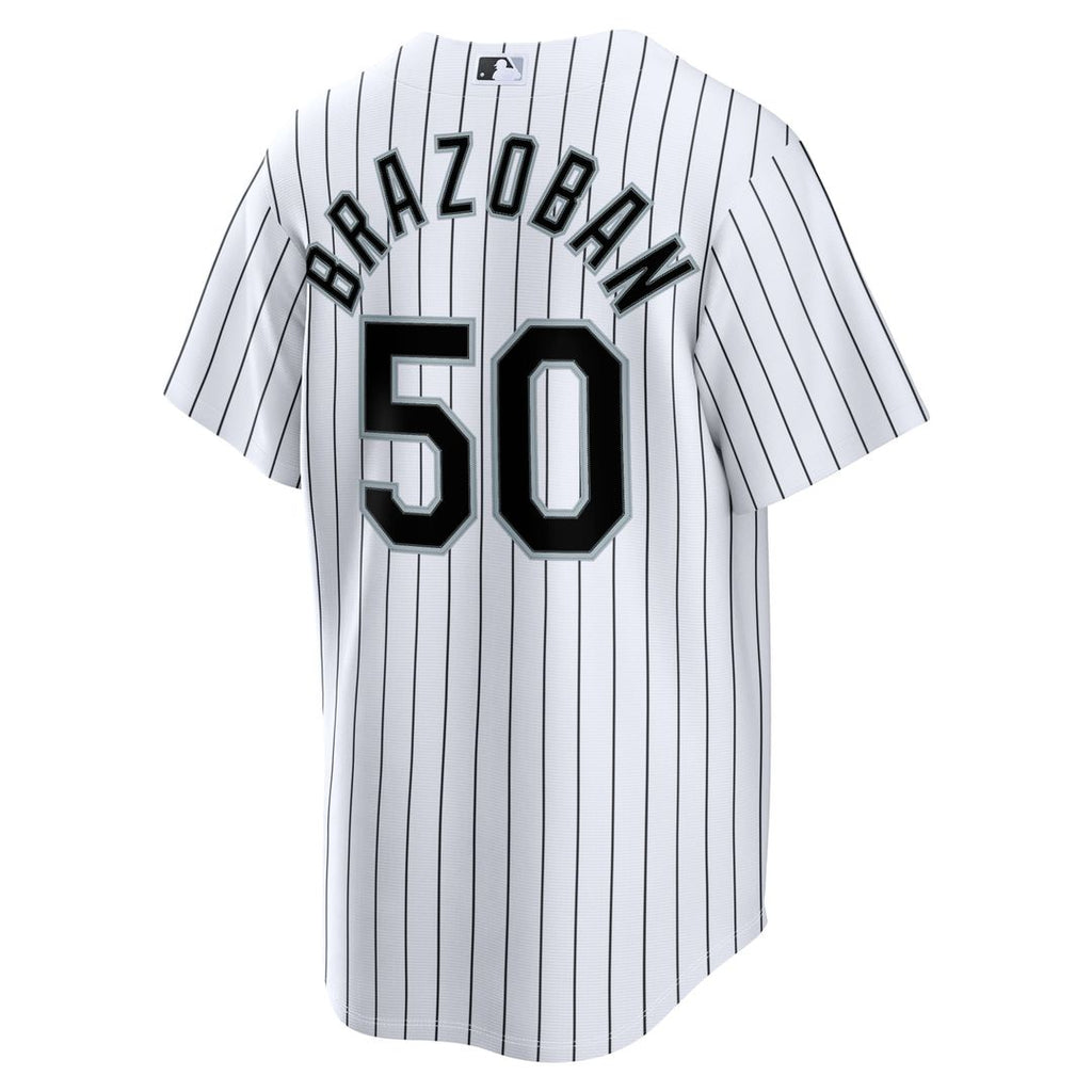 Men's Chicago White Sox Huascar Brazoban White Home Replica Jersey