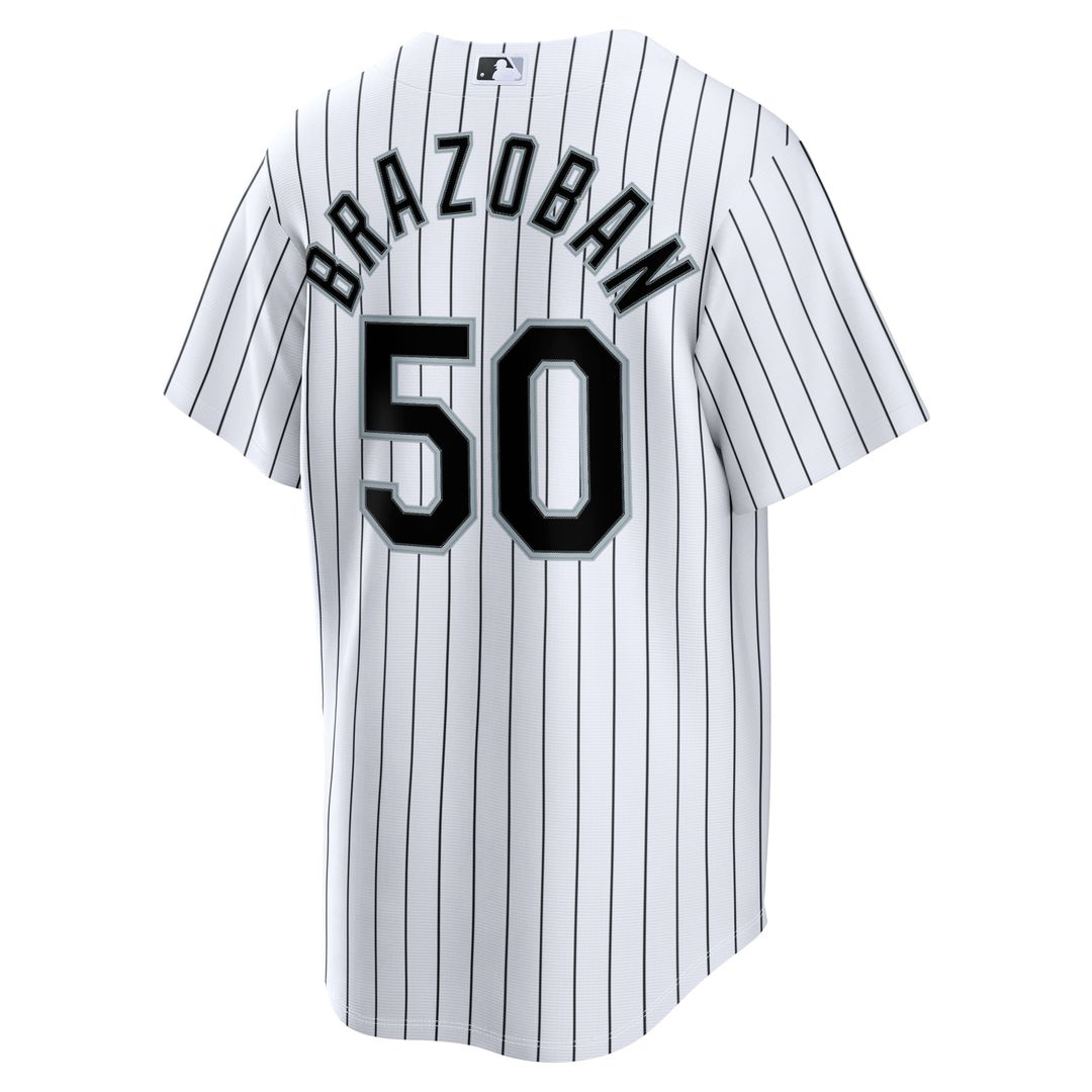 Men's Chicago White Sox Huascar Brazoban White Home Replica Jersey