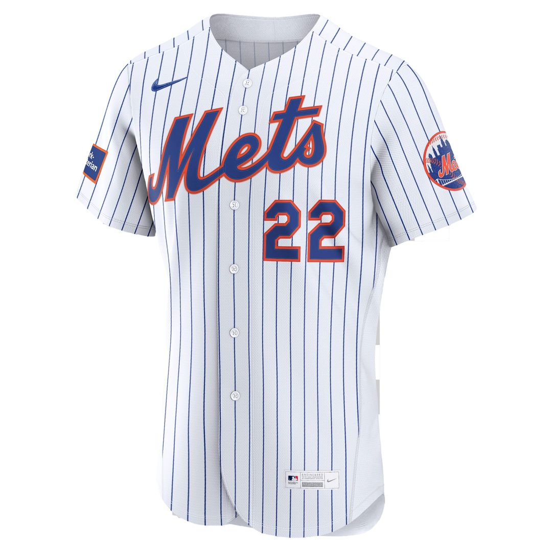 Men's New York Mets Juan Soto White Home Sponsor Patch Jersey