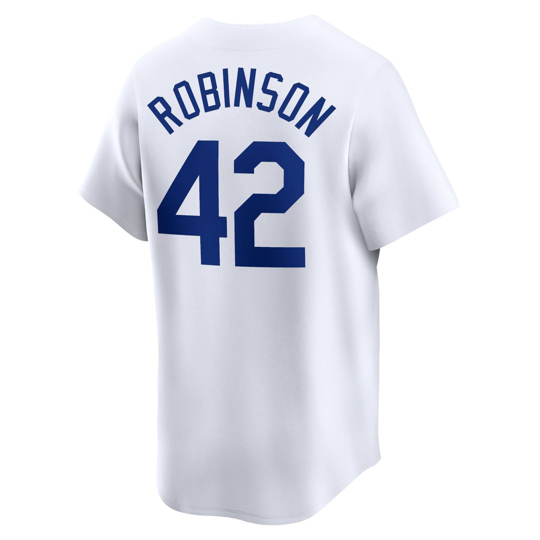 Men's Brooklyn Dodgers Jackie Robinson White Throwback Jersey