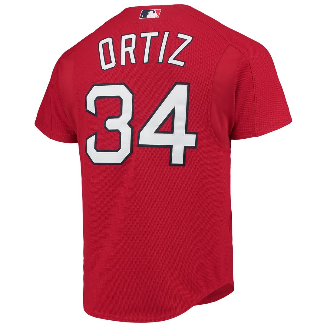 Men's Boston Red Sox David Ortiz Red Mesh Batting Practice Button-Up Jersey