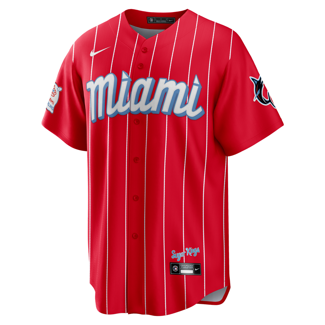 Men's Miami Marlins Jazz Chisholm Jr. Red City Connect Replica Jersey