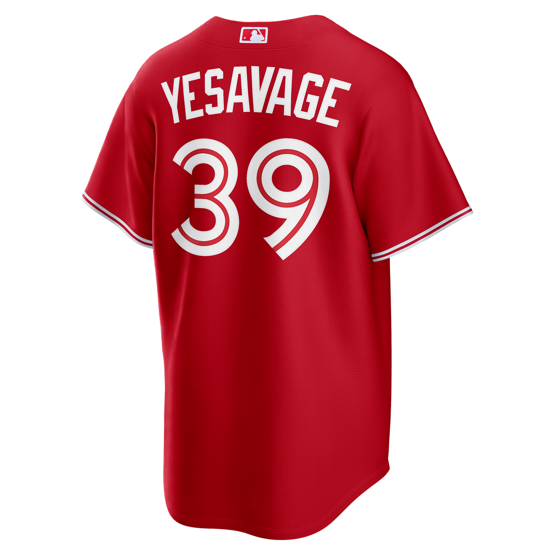 Men's Toronto Blue Jays Trey Yesavage Red Canada Day Replica Jersey