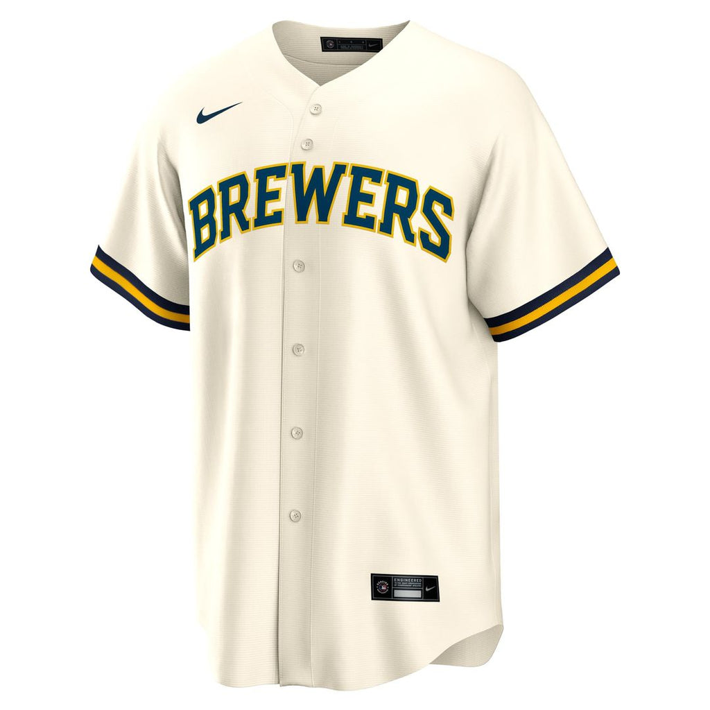 Men's Milwaukee Brewers William Contreras Cream Home Replica Jersey
