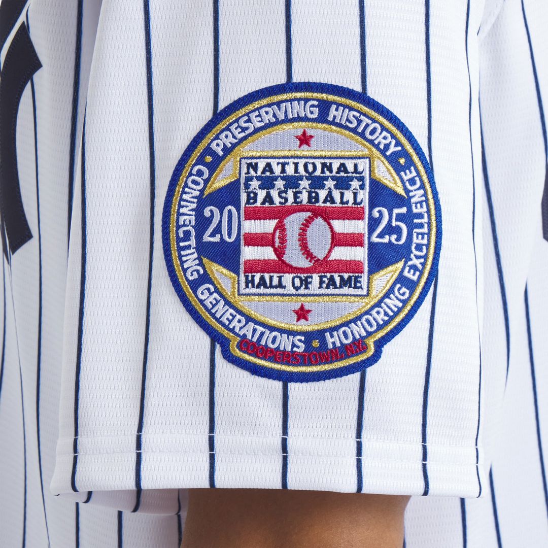 Men's New York Yankees CC Sabathia White 2025 Baseball Hall of Fame Name & Number Retired Replica Jersey