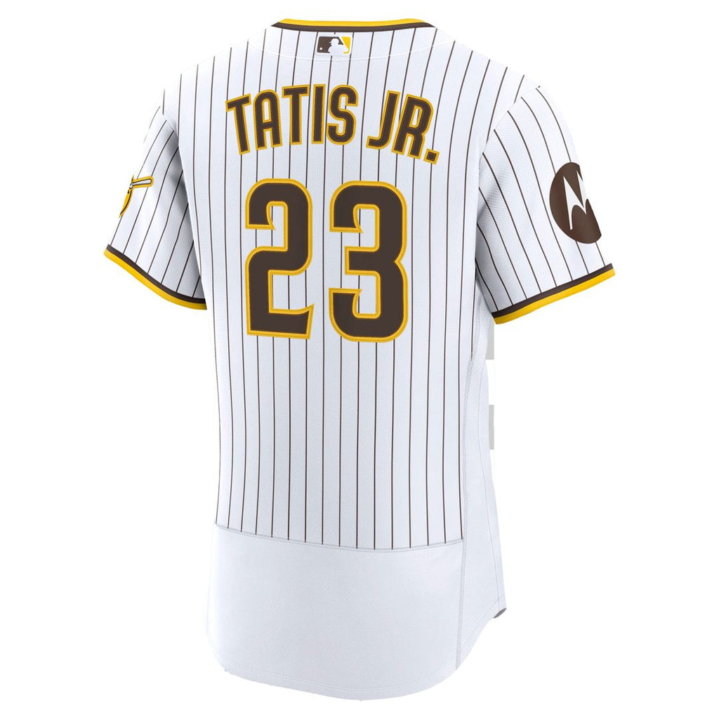 Men's San Diego Padres Fernando Tatis Jr. White Home Sponsor Patch Jersey