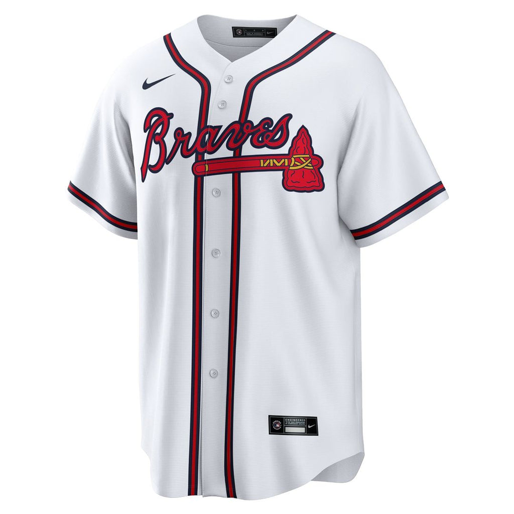 Men's Atlanta Braves White #1 Dad Home Replica Jersey