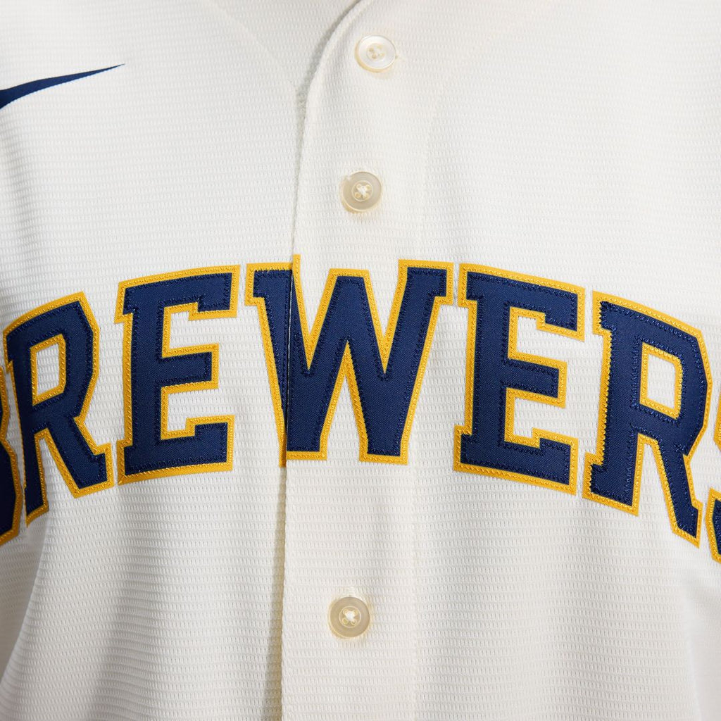 Men's Milwaukee Brewers Cream Home Replica Team Jersey