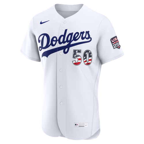 Fourth of July Men's Los Angeles Dodgers Mookie Betts White USA 250 Jersey