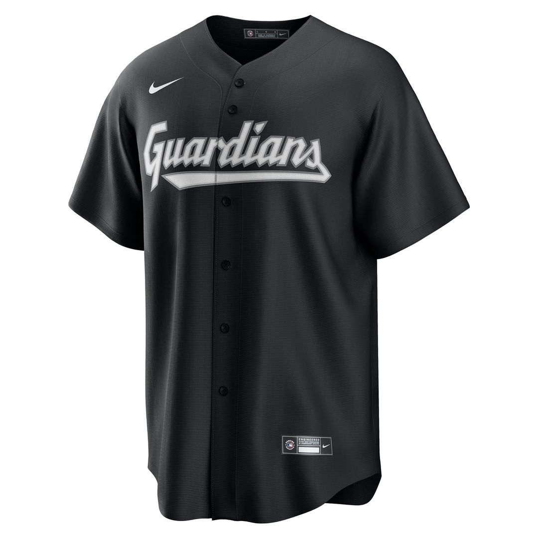 Men's Cleveland Guardians Black Replica Jersey