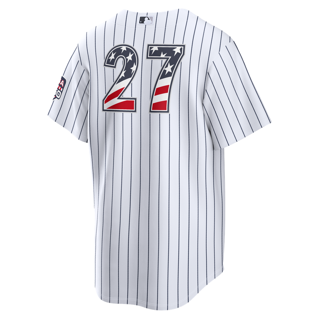 Fourth of July Men's New York Yankees Giancarlo Stanton White USA 250 Stadium Jersey