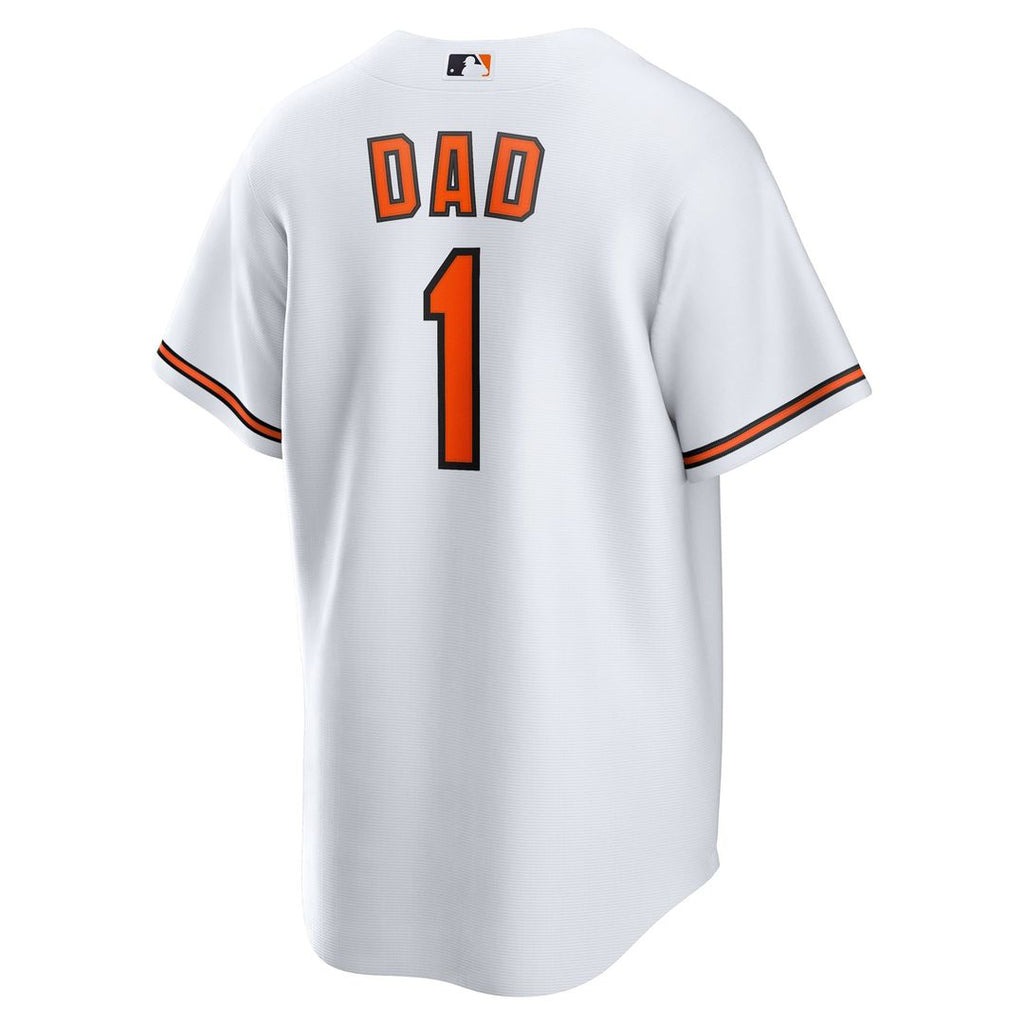 Men's Baltimore Orioles White #1 Dad Home Replica Jersey
