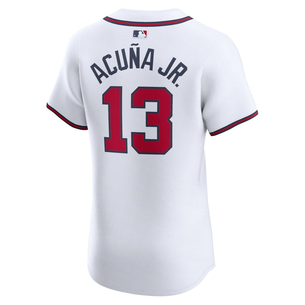 Men's Atlanta Braves Ronald Acuña Jr. White Home Elite Jersey