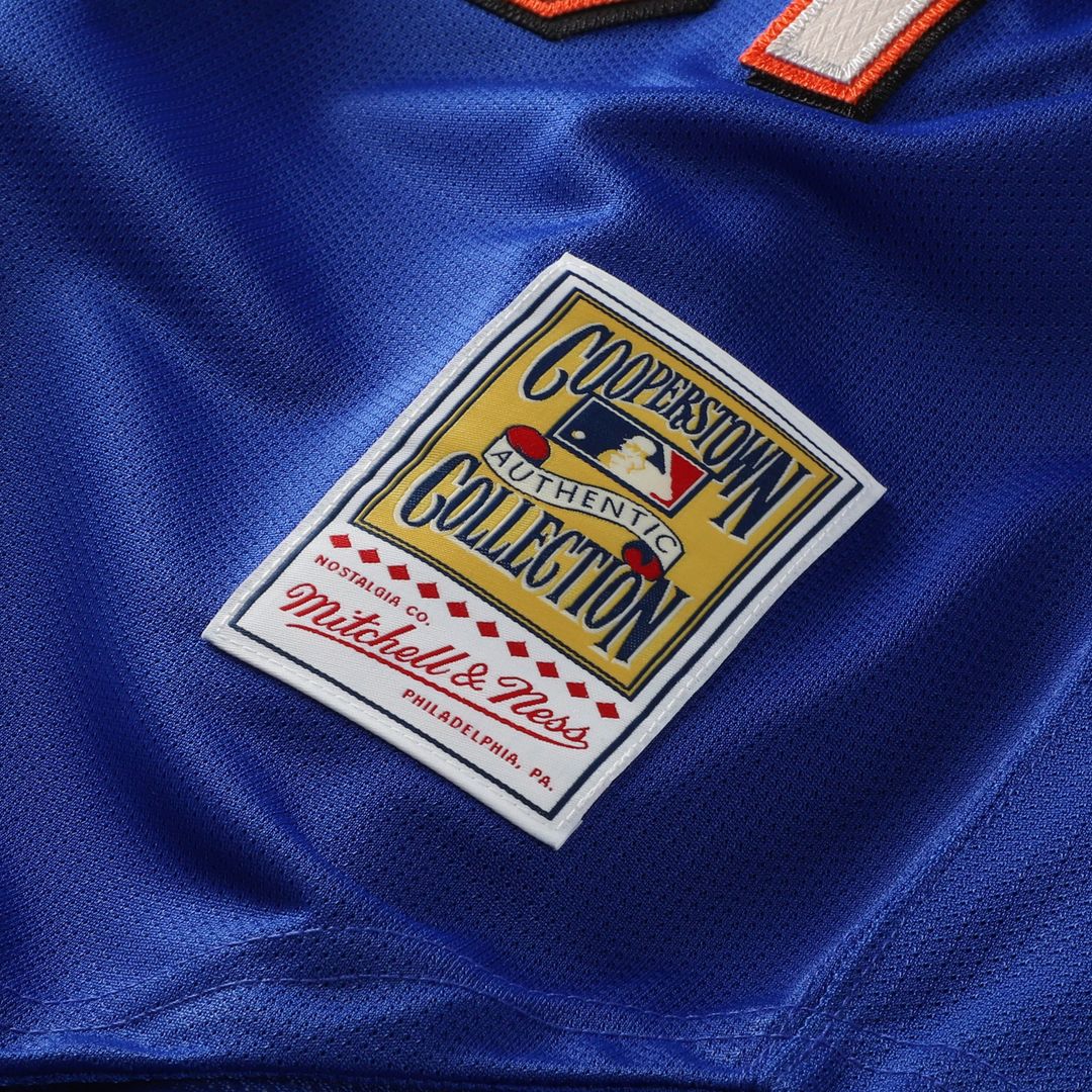 Men's New York Mets Mike Piazza Orange Mesh Batting Practice Button-Up Jersey