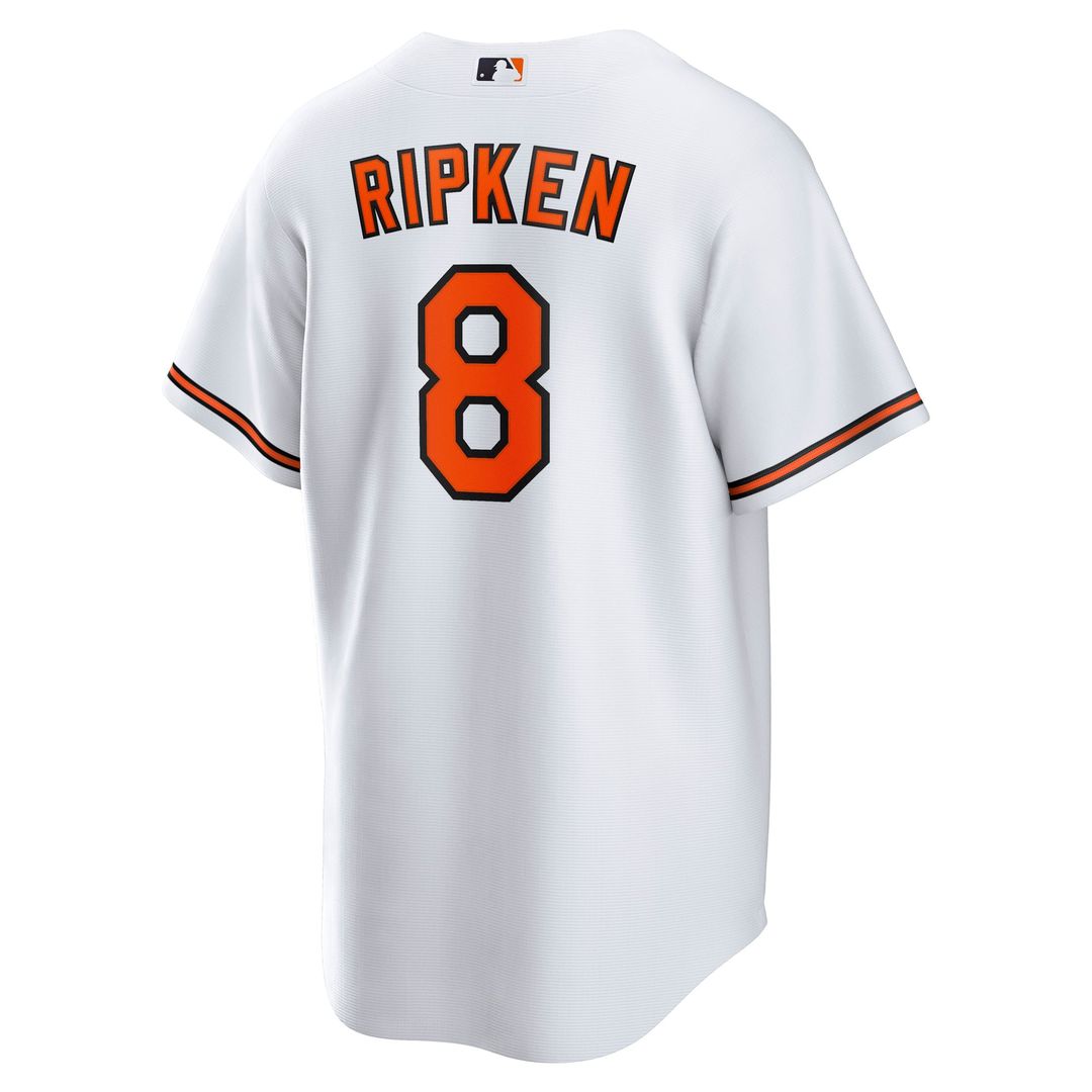 Men's Baltimore Orioles Cal Ripken Jr. White Throwback Replica Player Jersey