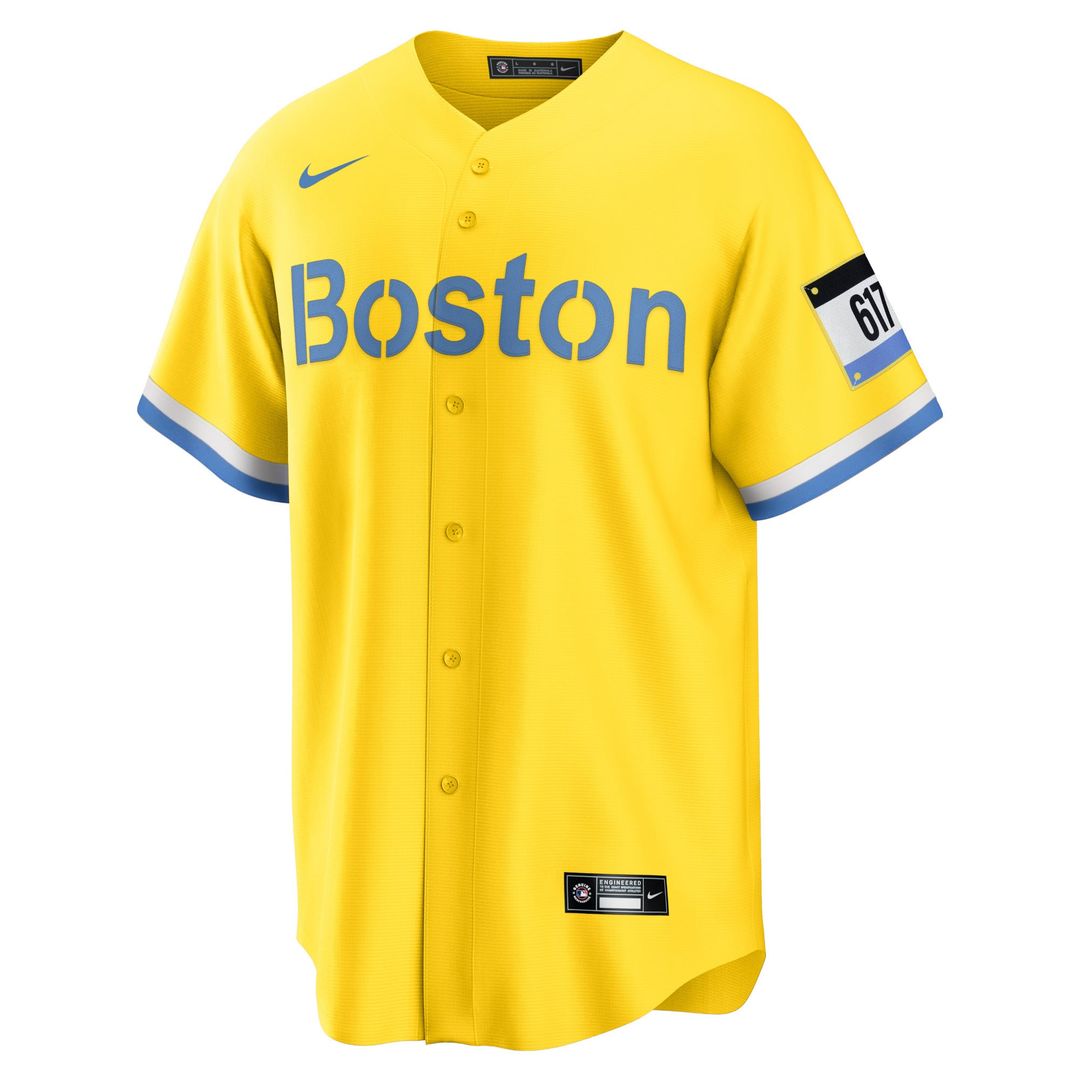 Men's Boston Red Sox David Ortiz Gold Retired Player City Connect Replica Jersey