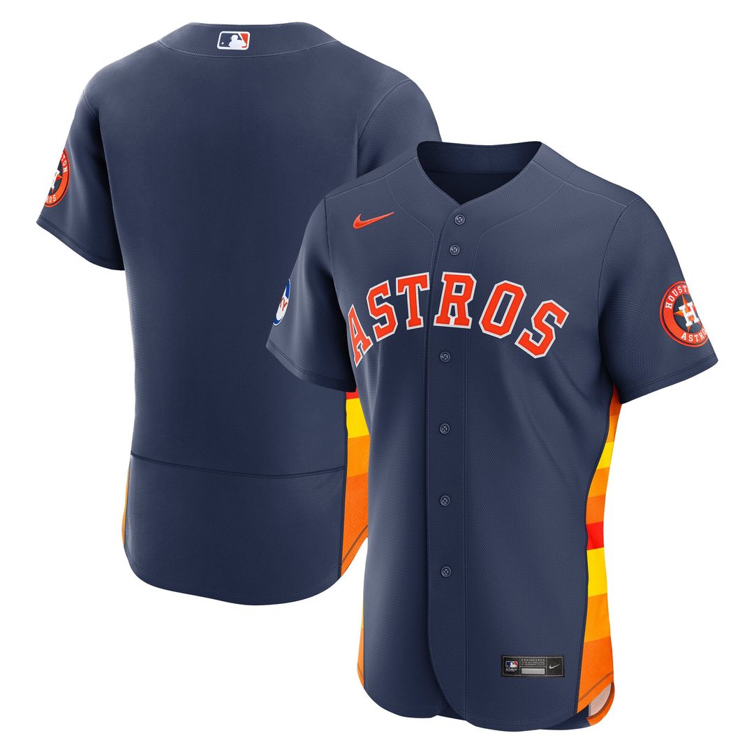 Men's Houston Astros Orange Alternate Sponsor Patch Jersey