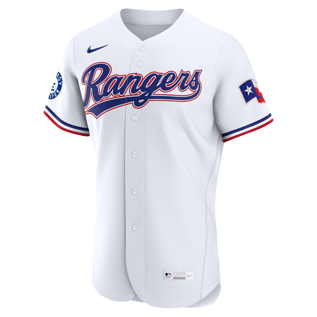 Men's Texas Rangers Corey Seager White Home Sponsor Patch Jersey