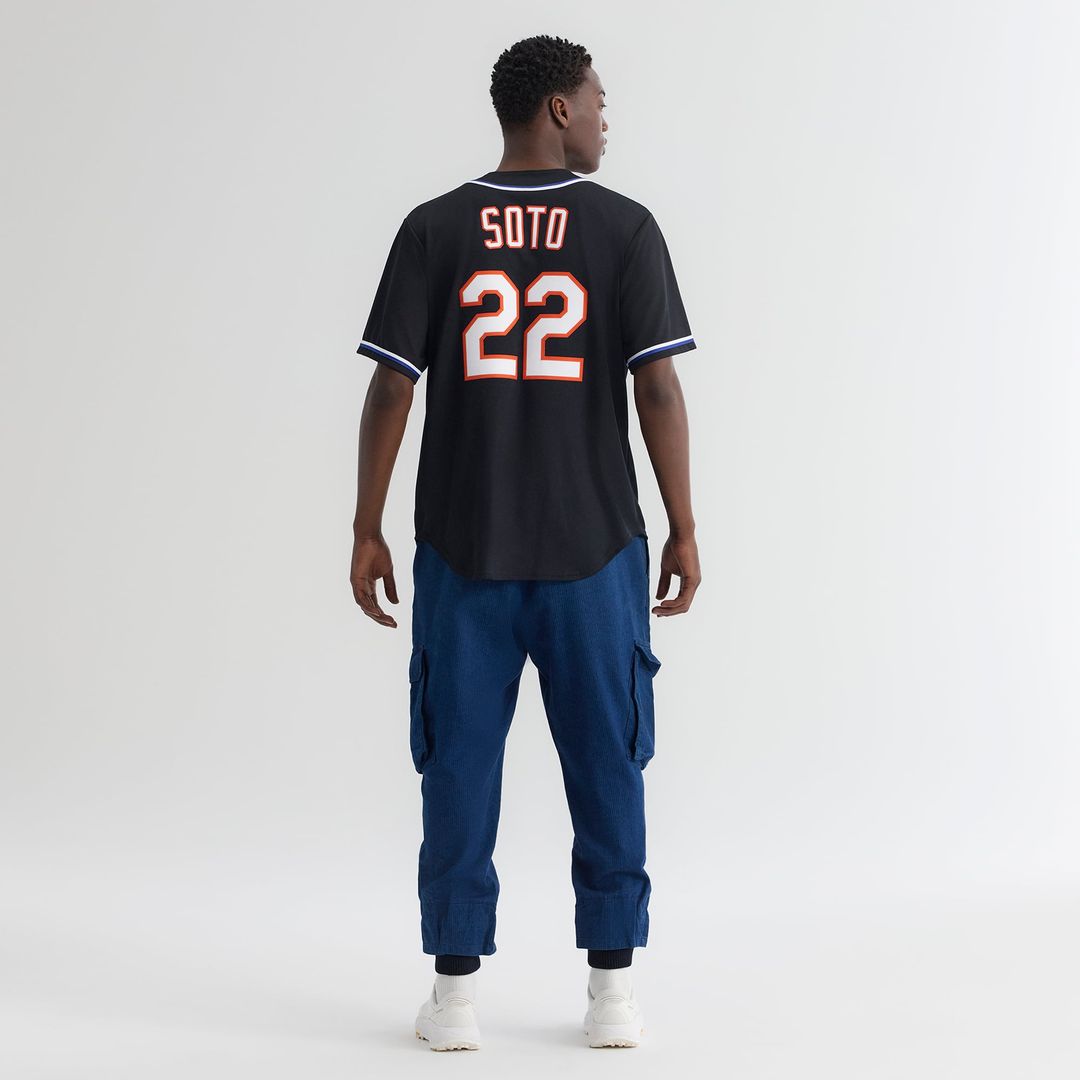 Men's New York Mets Juan Soto Fashion Replica Black Out Jersey