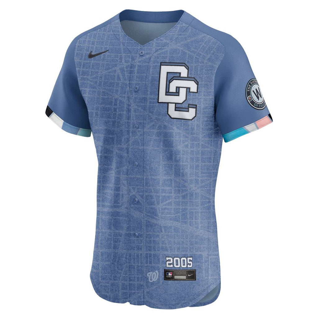 Men's Washington Nationals Dylan Crews Blue 2025 City Connect Elite Player Jersey