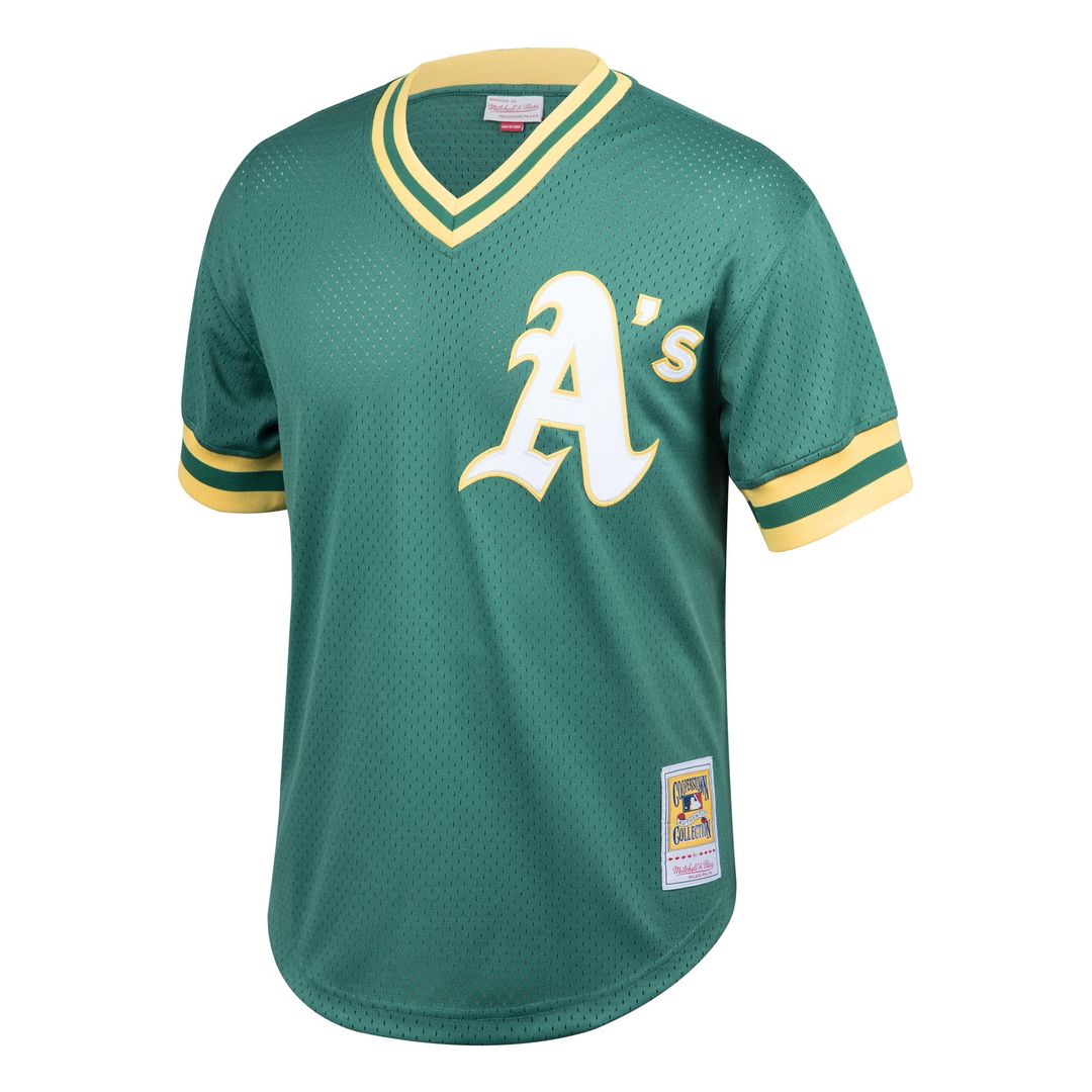 Men's Athletics Rickey Henderson Green Big & Tall Mesh Batting Practice Jersey