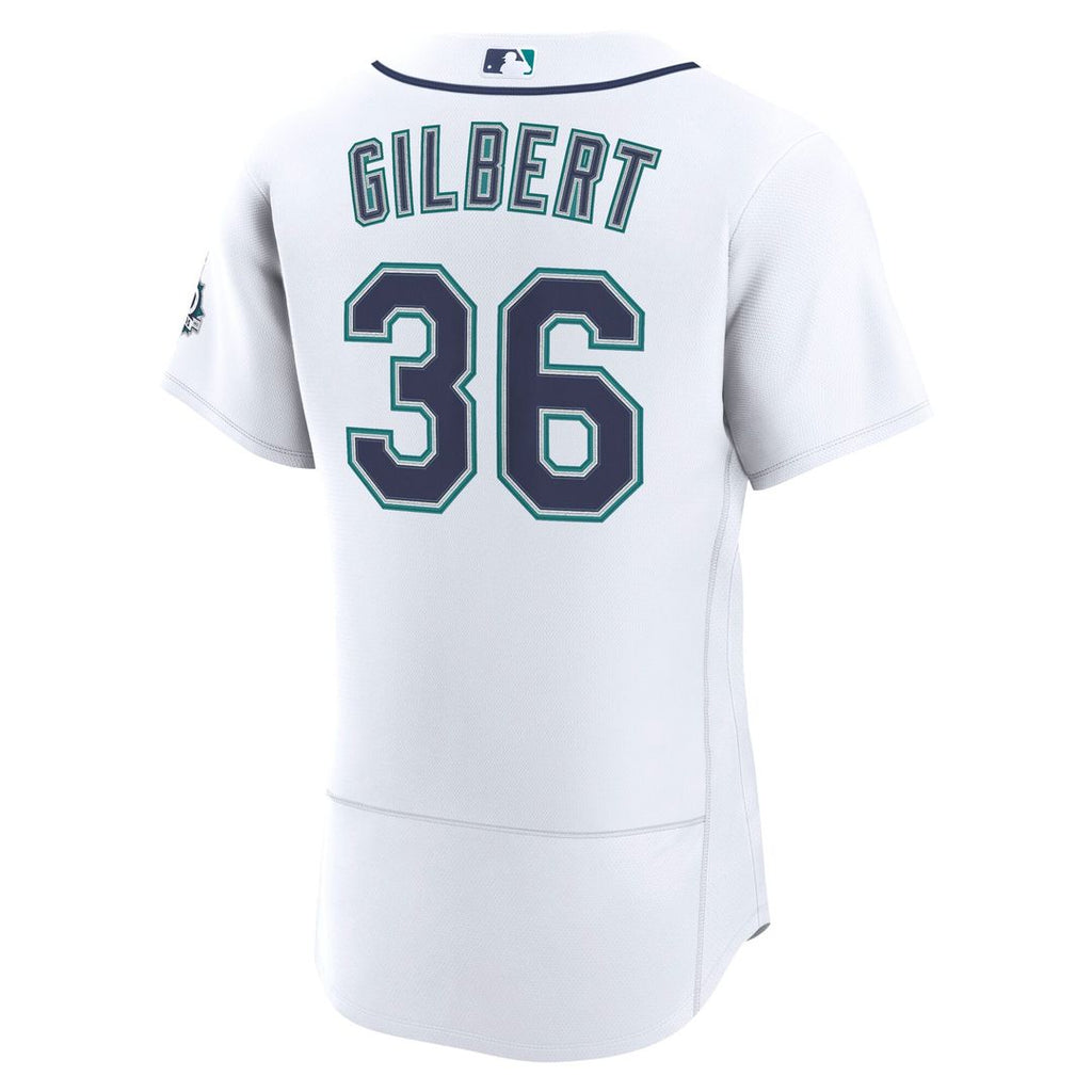 Men's Seattle Mariners Logan Gilbert White Home 50th Season Jersey