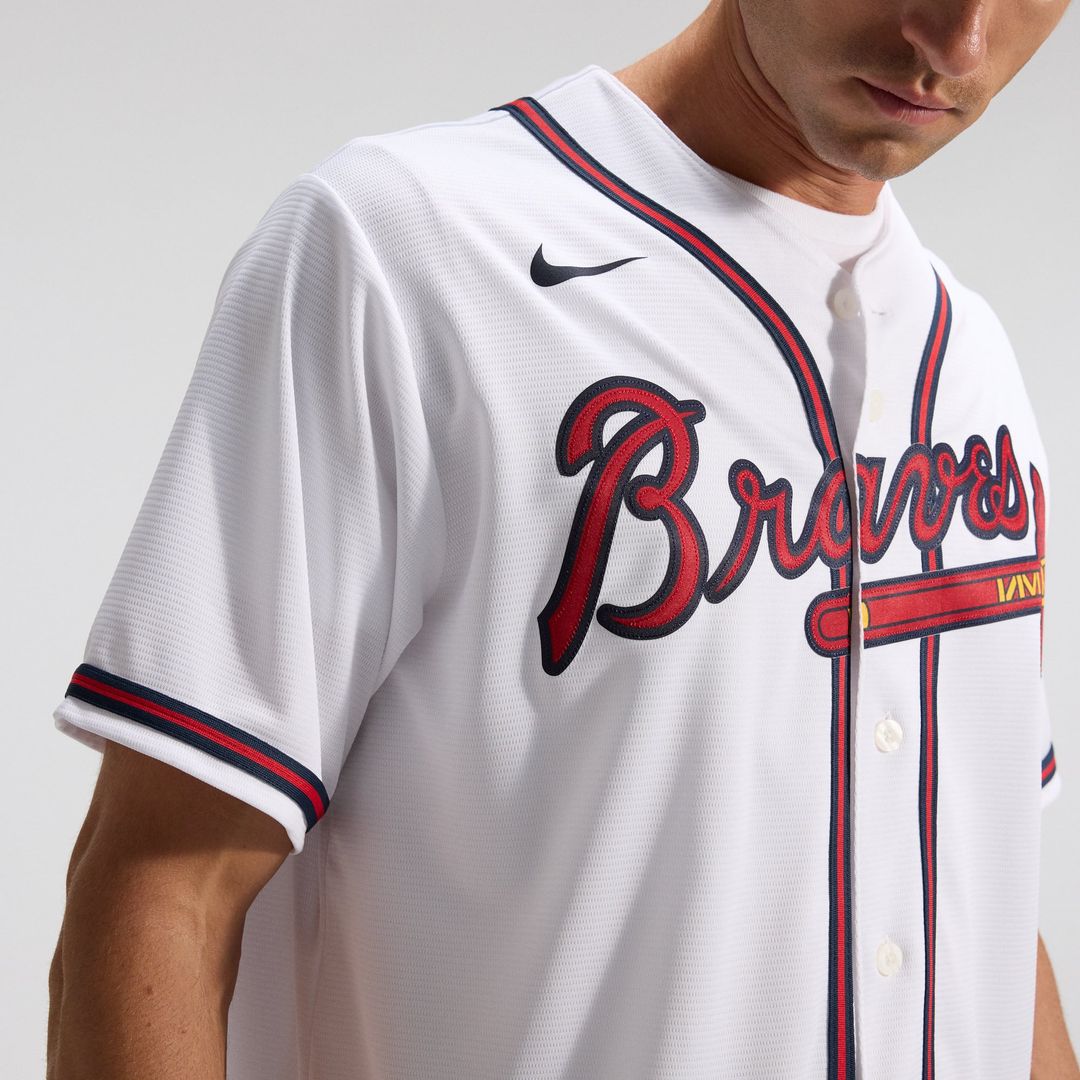 Men's Atlanta Braves White Home Replica Team Jersey