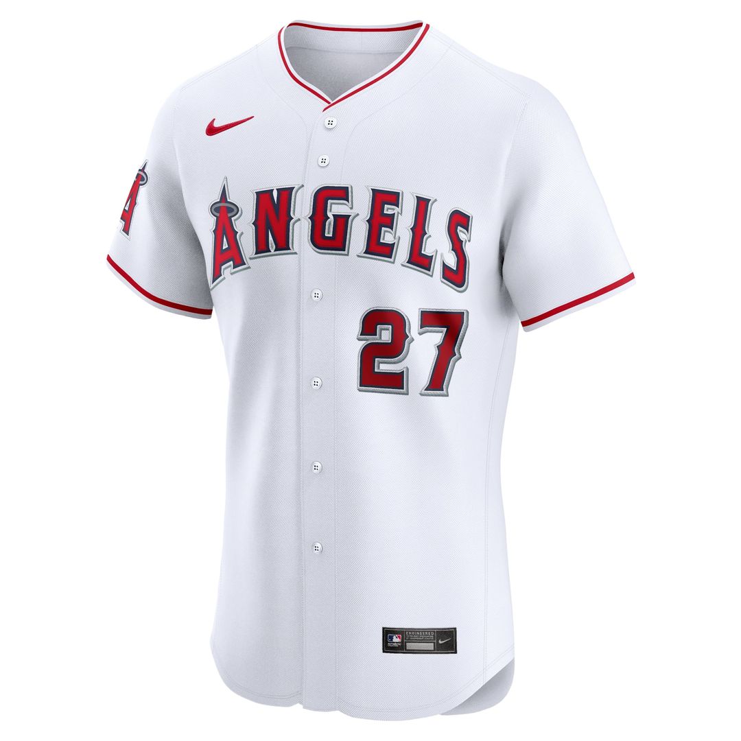 Men's Los Angeles Angels Mike Trout White Home Elite Player Jersey