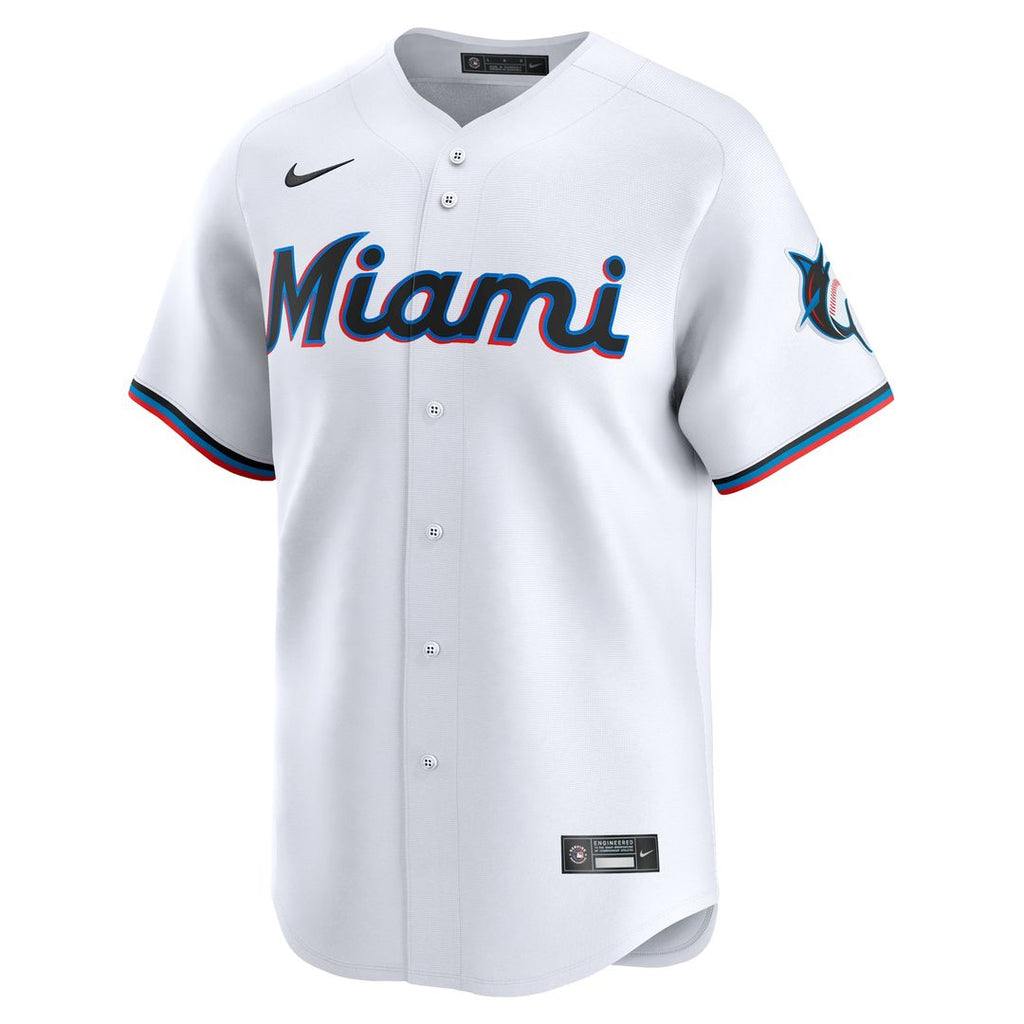 Men's Miami Marlins White #1 Dad Home Jersey