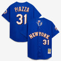 Men's New York Mets Mike Piazza Royal Mesh Batting Practice Button-Up Jersey