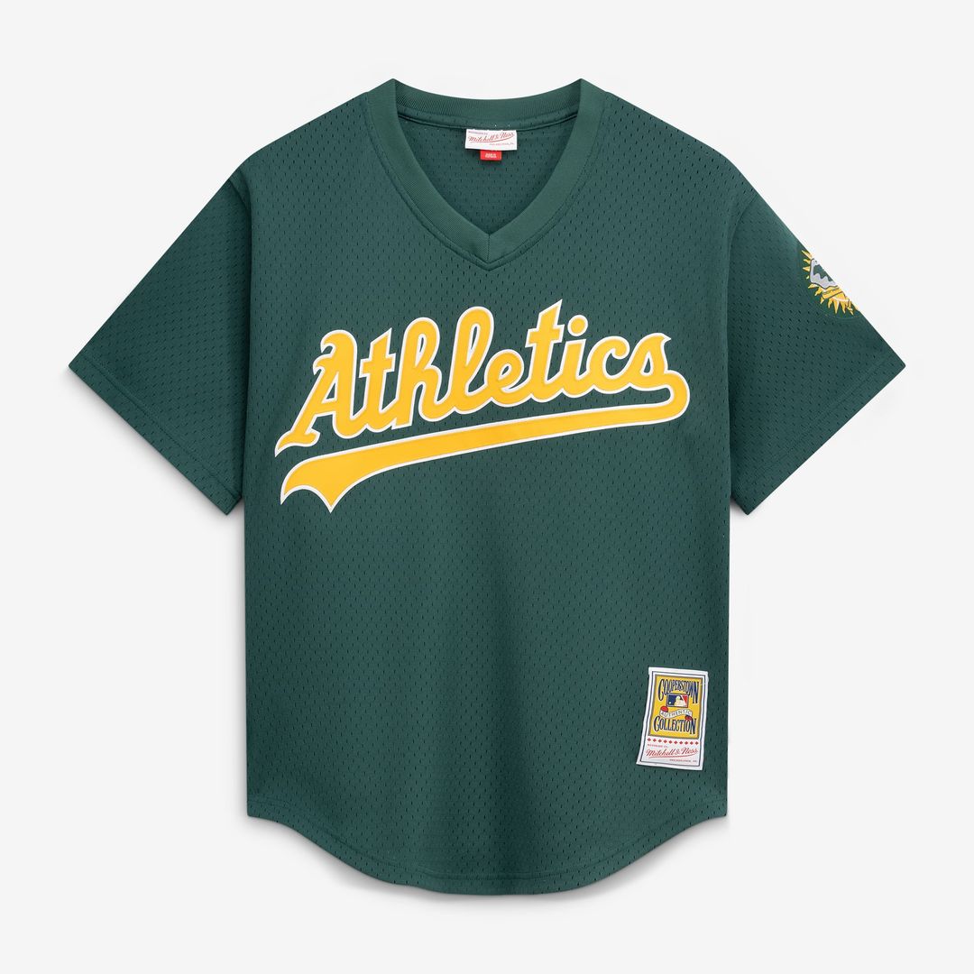 Men's Athletics Rickey Henderson Green Batting Practice Jersey